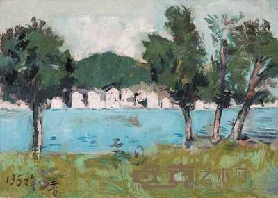 沙耆 1992年作 风景 33×45.5cm